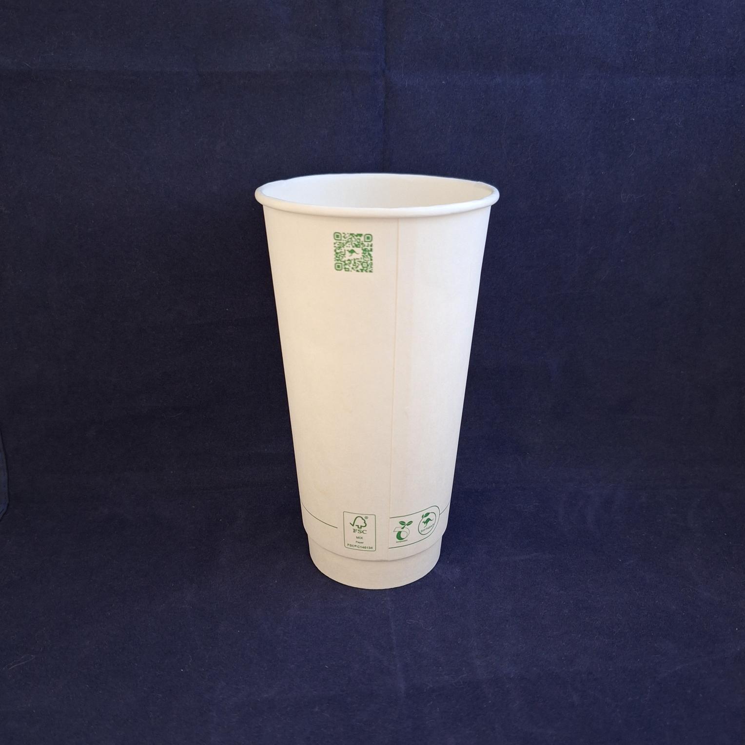 Vaso 20oz Blanco Doble Pared PLA Imp. Generico (25x20)