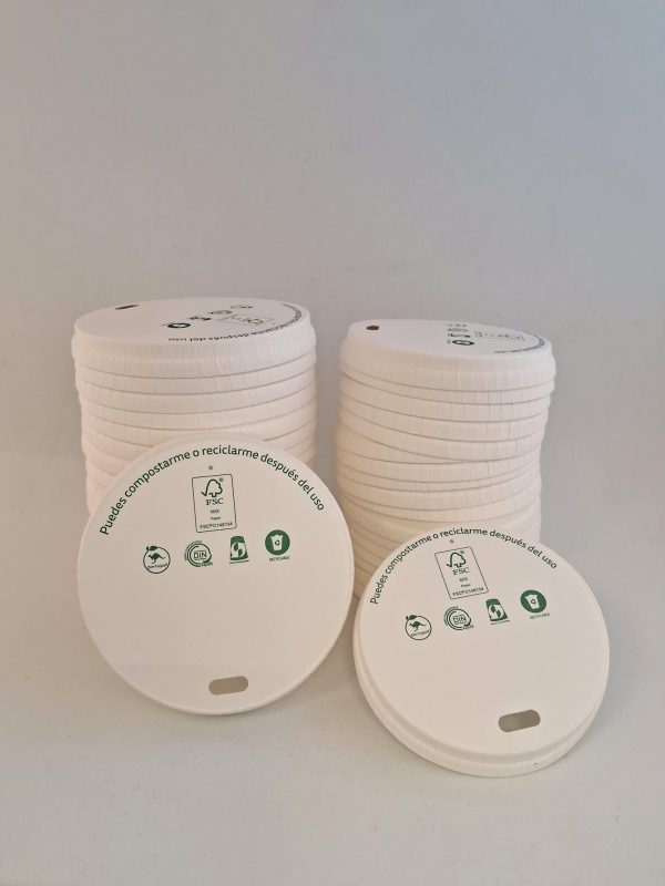 Tapa blanca 8oz Papel WBased apilable (20x50)
