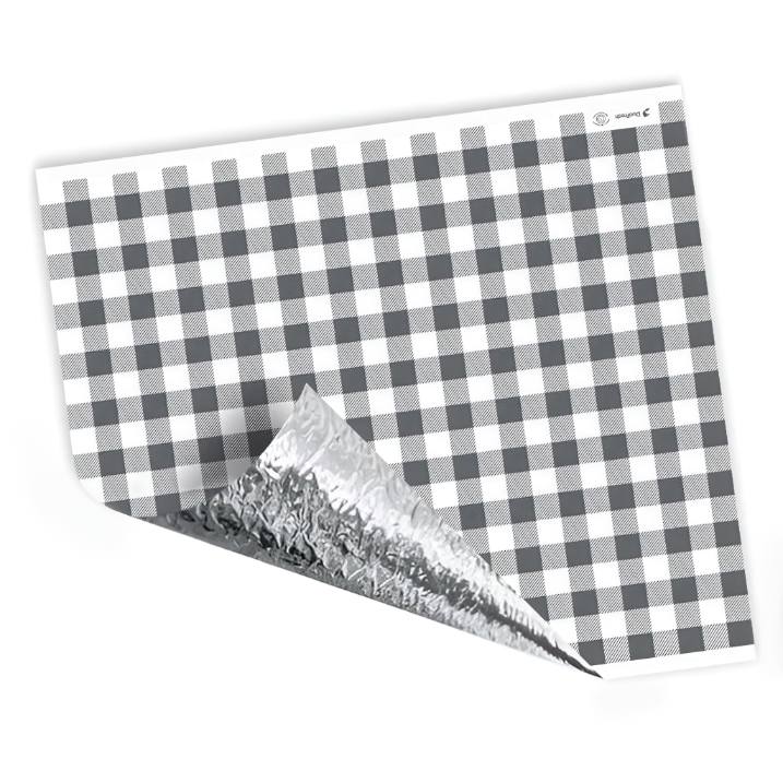 Papel Duofresh Metalizado 33x37cm Imp. Cuadrille Negro (1x1000)